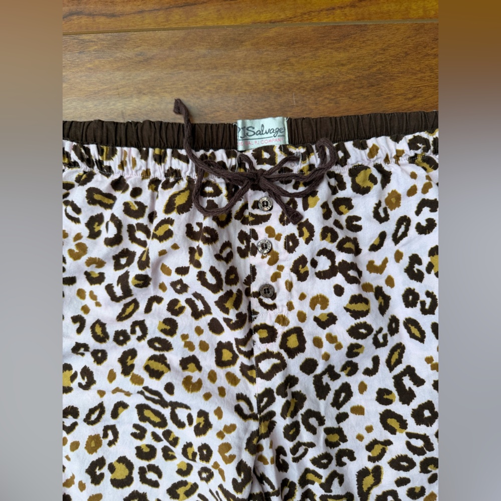 PJ Salvage size L Leopard Print pink & brown Pajama Pants Y2K - Picture 2 of 5